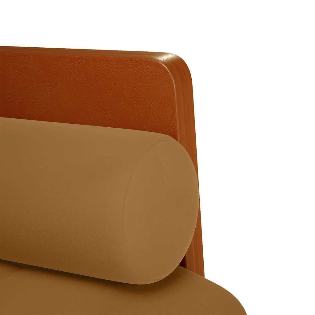 Canapé deux places avec coussins cylindriques velours marron 110 cm - XIOS