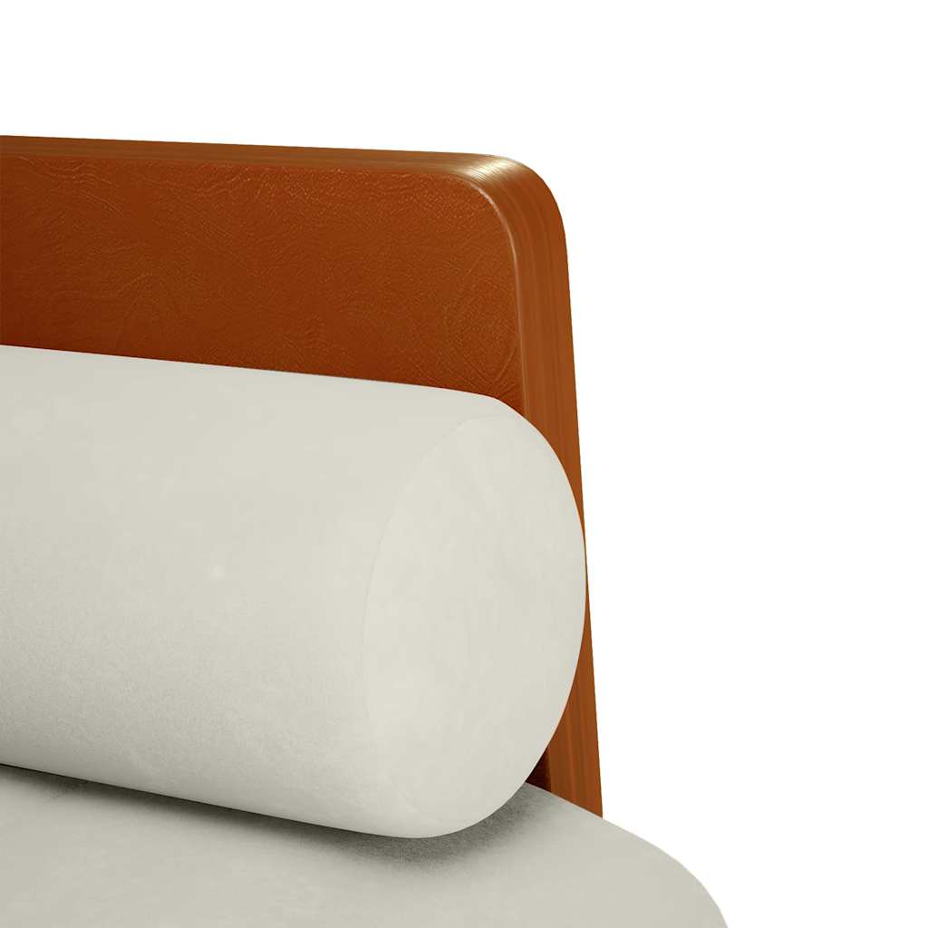 Canapé deux places avec coussins cylindriques couleur crème 110 cm velours - XIOS