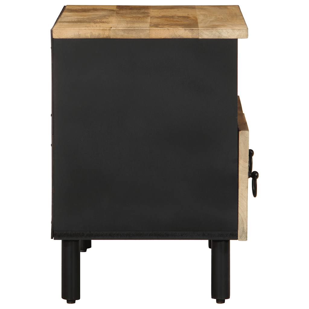 Meuble TV noir 70x33,5x46 cm bois massif manguier brut - XIOS