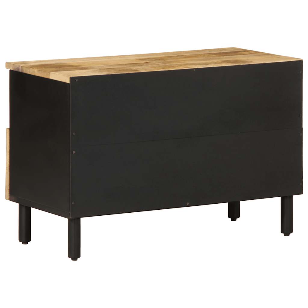 Meuble TV noir 70x33,5x46 cm bois massif manguier brut - XIOS