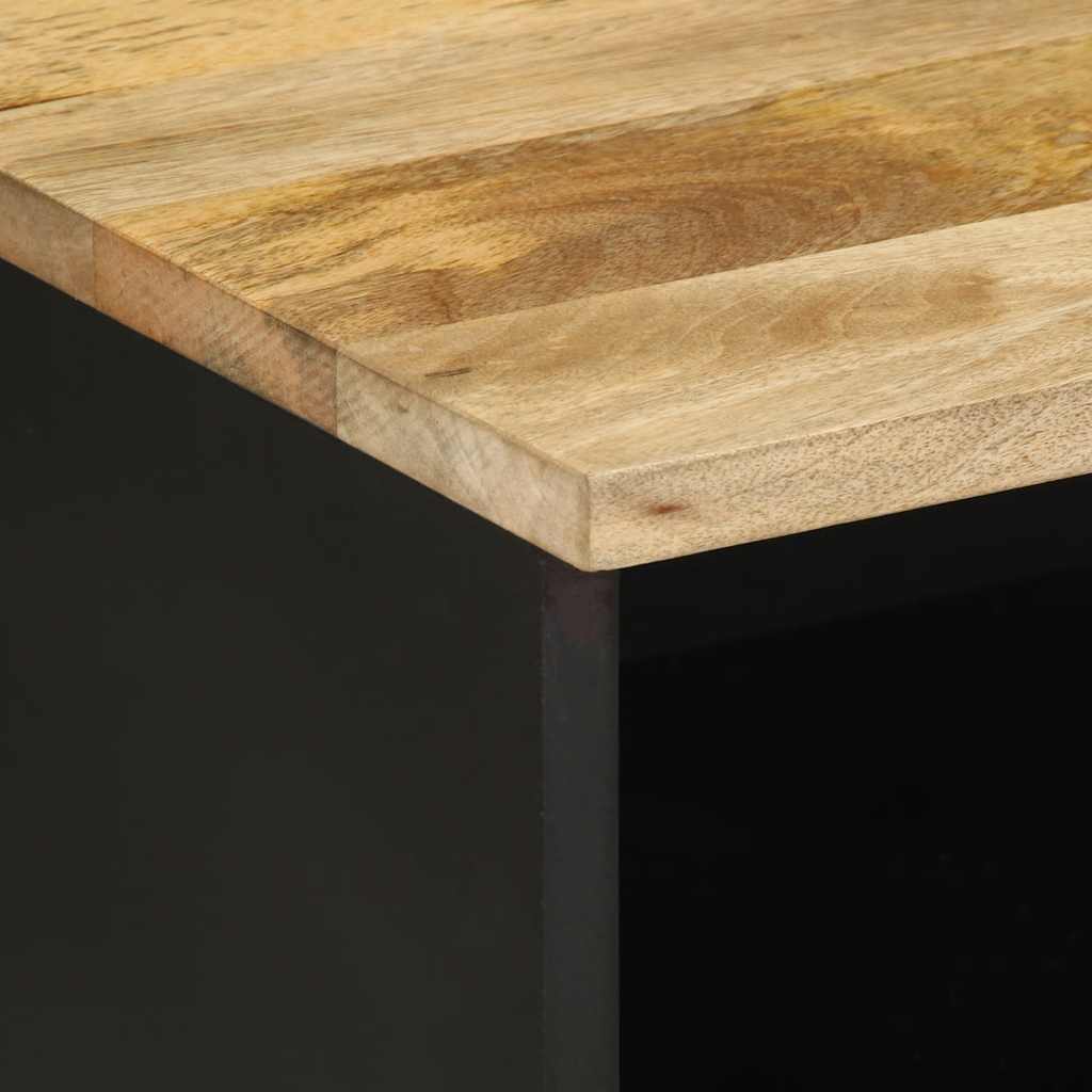 Meuble TV noir 70x33,5x46 cm bois massif manguier brut - XIOS