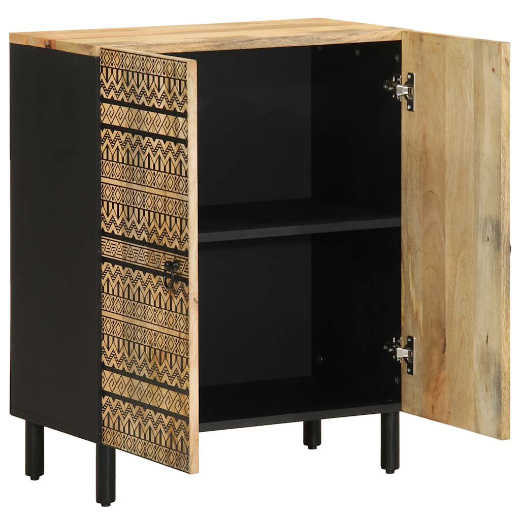 Buffet 60x33,5x75 cm bois de manguier brut massif