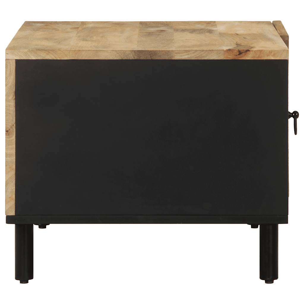 Table basse noir 80x50x40 cm bois de manguier massif brut - XIOS