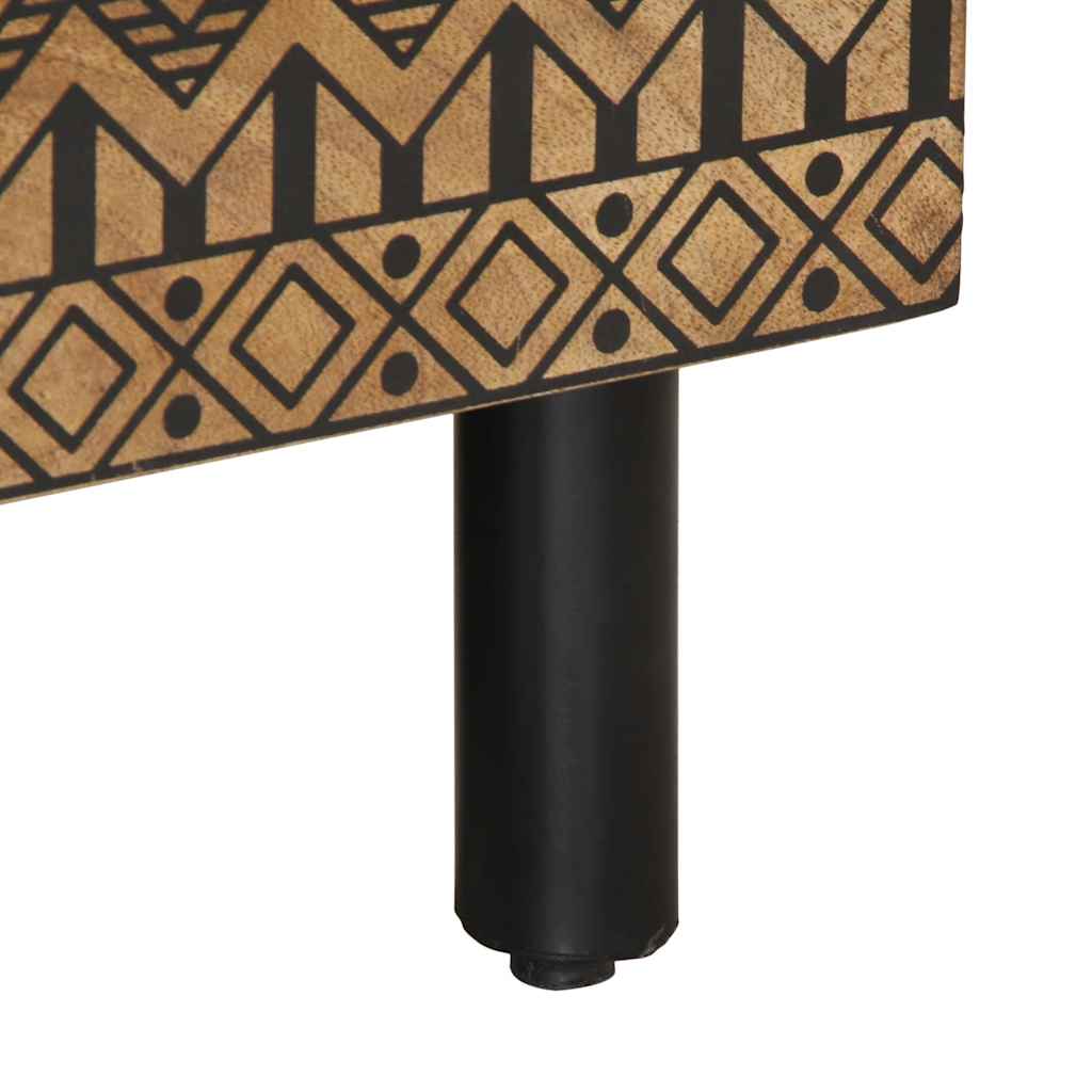 Table basse noir 80x50x40 cm bois de manguier massif brut - XIOS