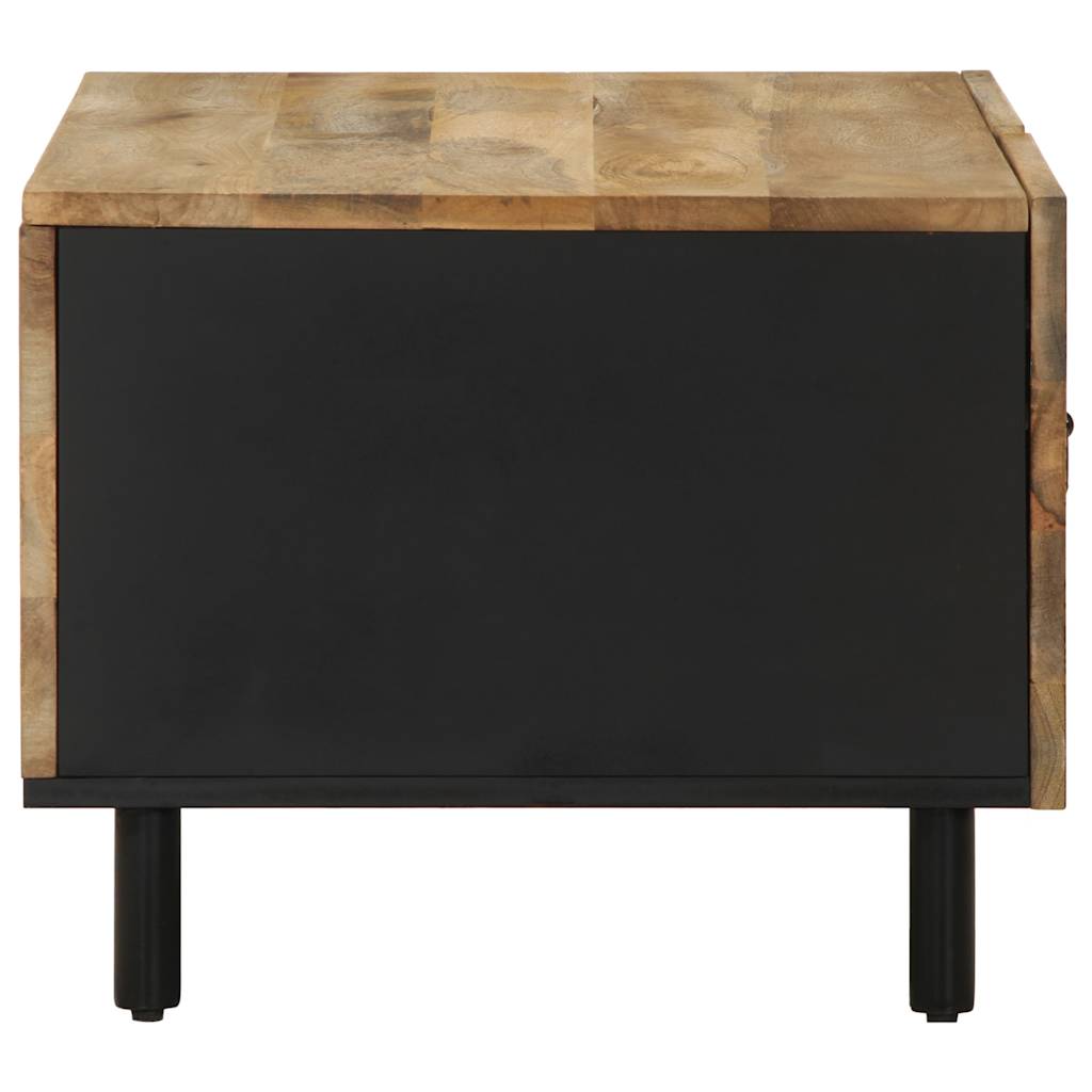 Table basse noir 80x50x40 cm bois de manguier massif brut - XIOS