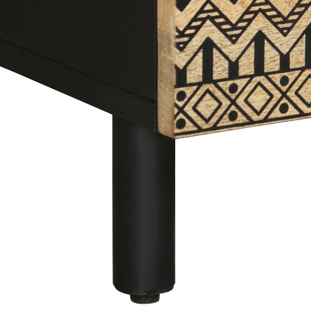 Table basse noir 80x54x40 cm bois massif de manguier brut - XIOS