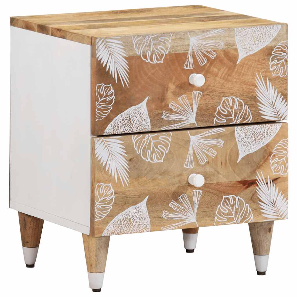 Table de chevet 40x33,5x46 cm bois de manguier solide - XIOS