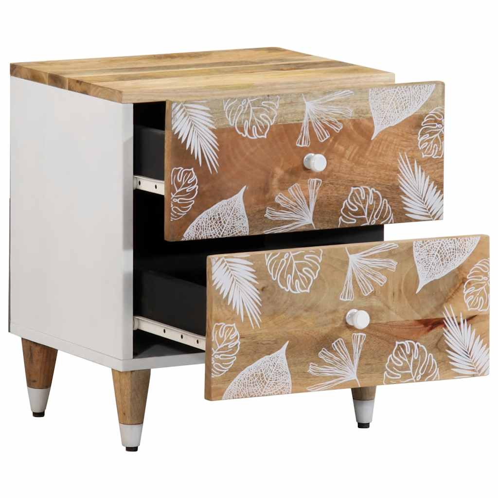 Table de chevet 40x33,5x46 cm bois de manguier solide - XIOS