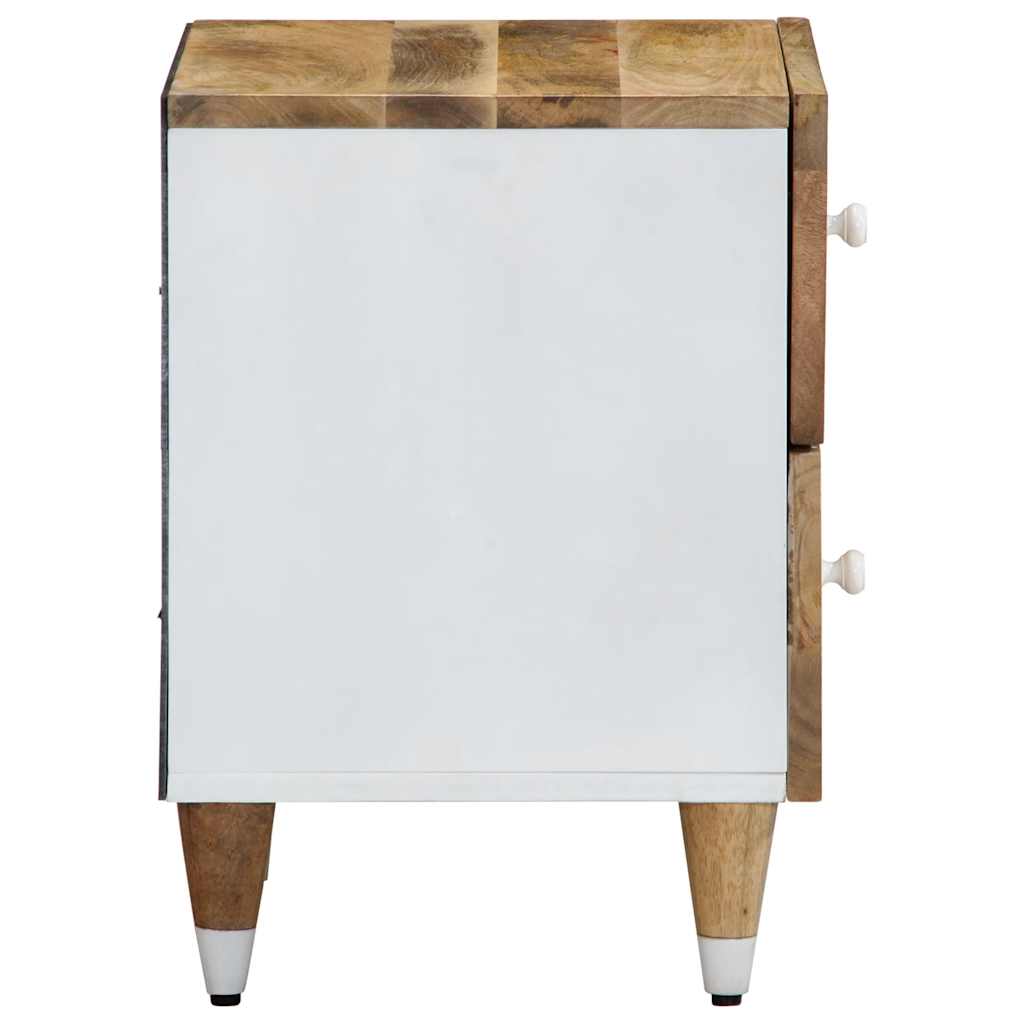 Table de chevet 40x33,5x46 cm bois de manguier solide - XIOS