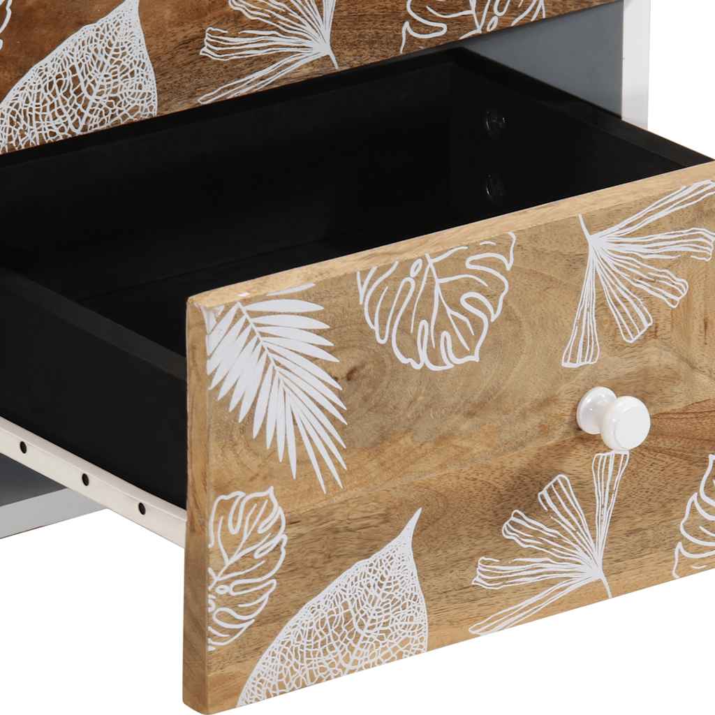 Table de chevet 40x33,5x46 cm bois de manguier solide - XIOS