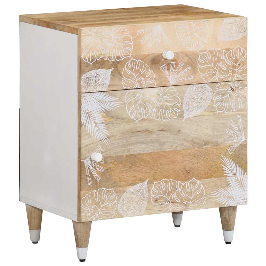 Table de chevet 50x33x60 cm bois de manguier massif - XIOS