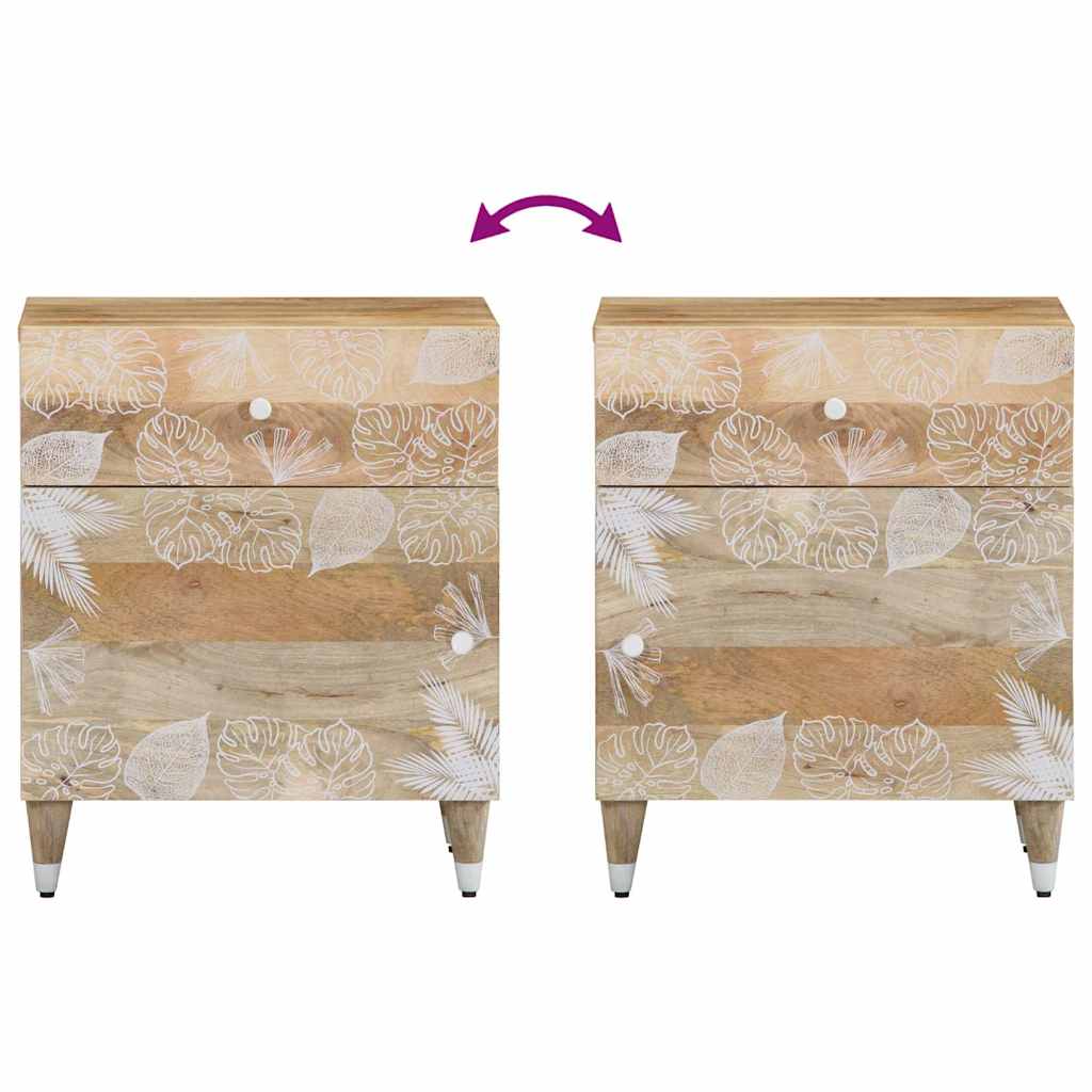 Table de chevet 50x33x60 cm bois de manguier massif - XIOS