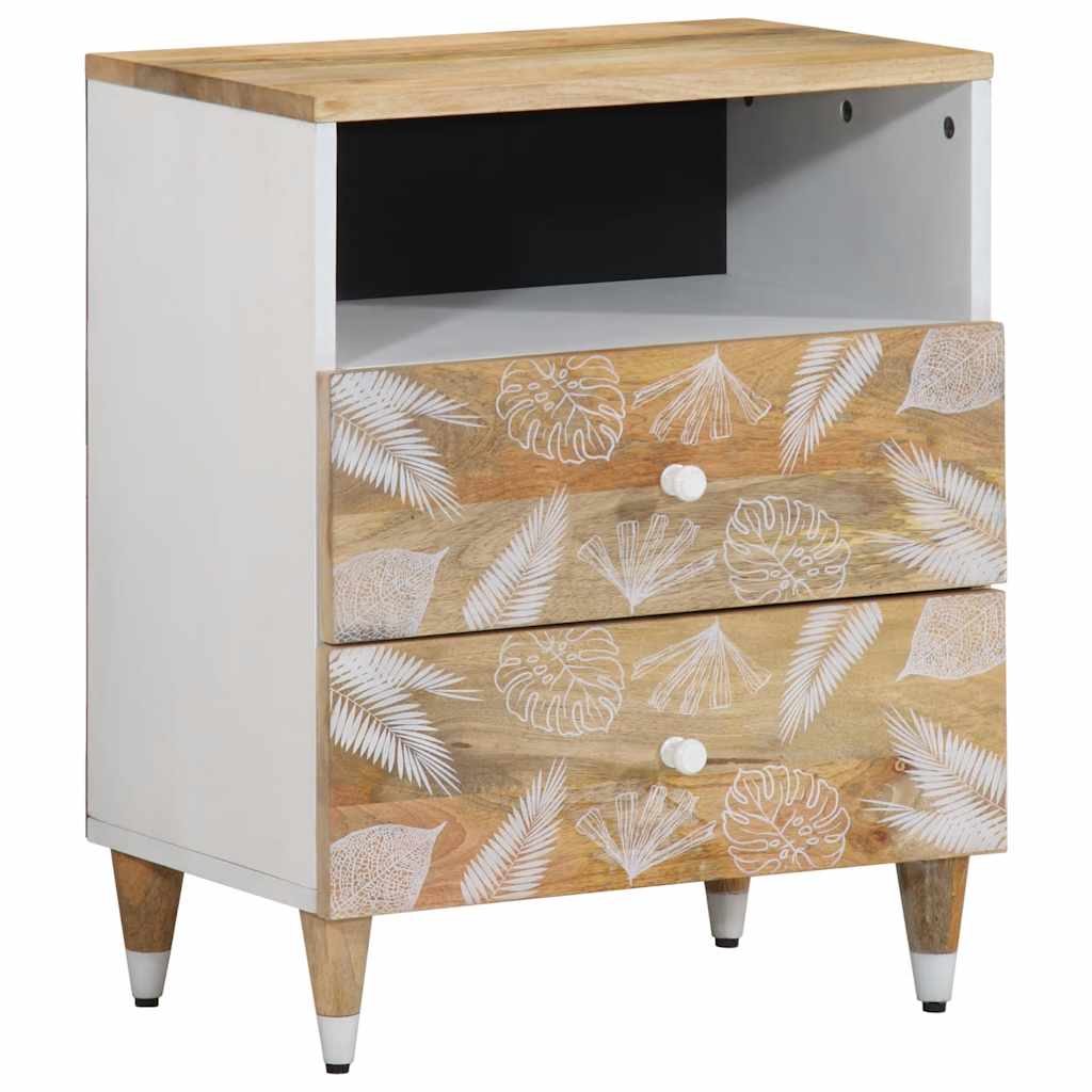 Table de chevet 50x33x60 cm bois de manguier massif - XIOS