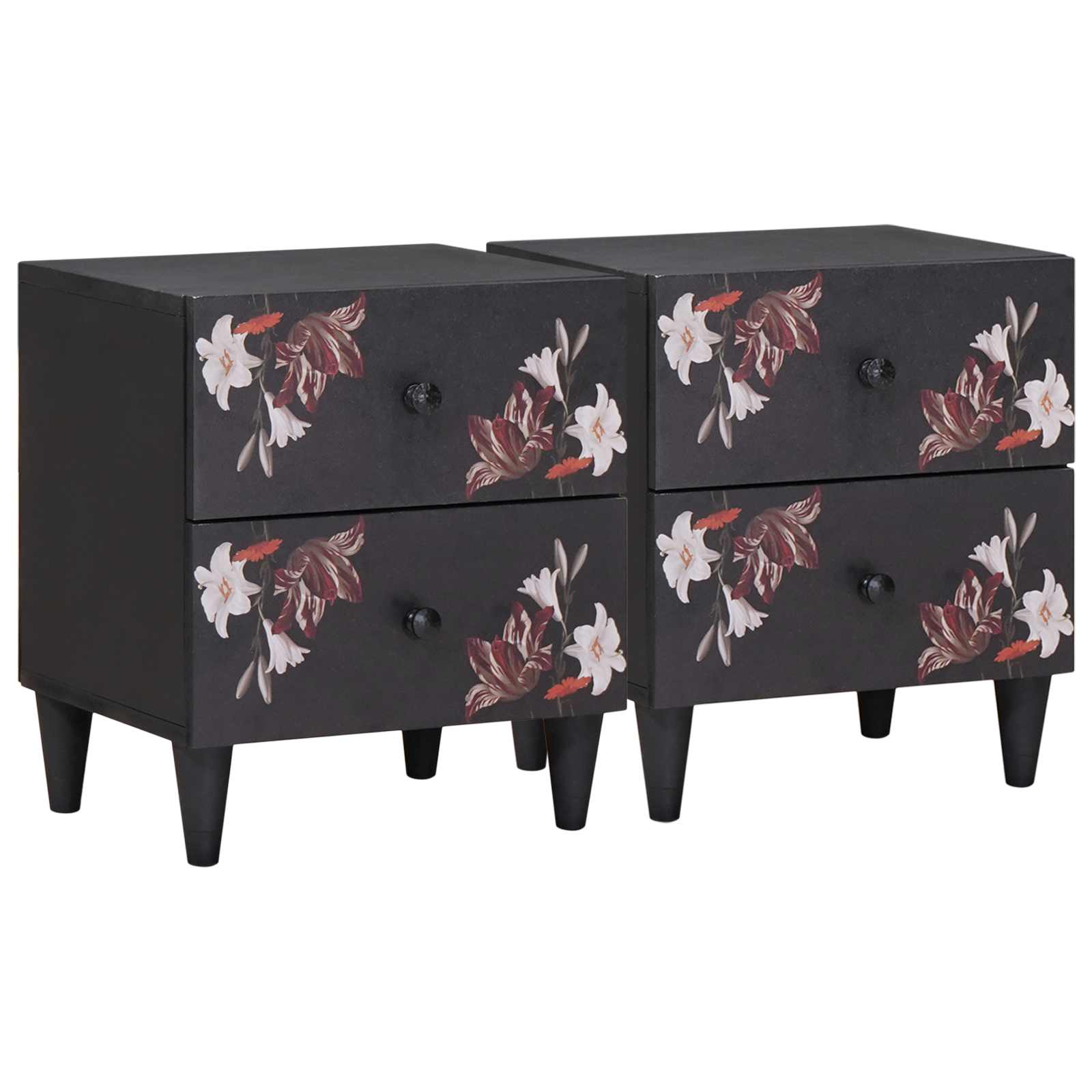 Table de chevet avec tiroir 2 pcs Marron 40 x 33,5 x 46 cm - XIOS
