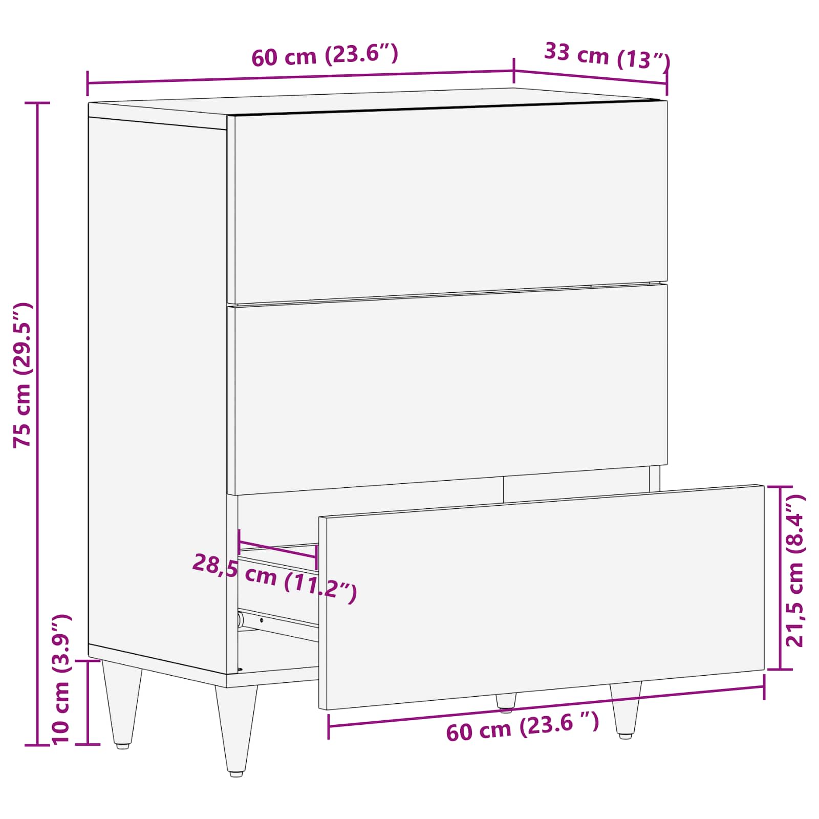 Armoires de rangement Multicolore 60 x 33,5 x 75 cm - XIOS