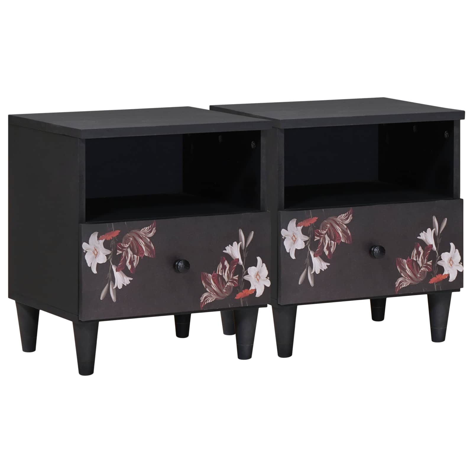Table de chevet avec tiroir 2 pcs Marron 40 x 33 x 46 cm - XIOS