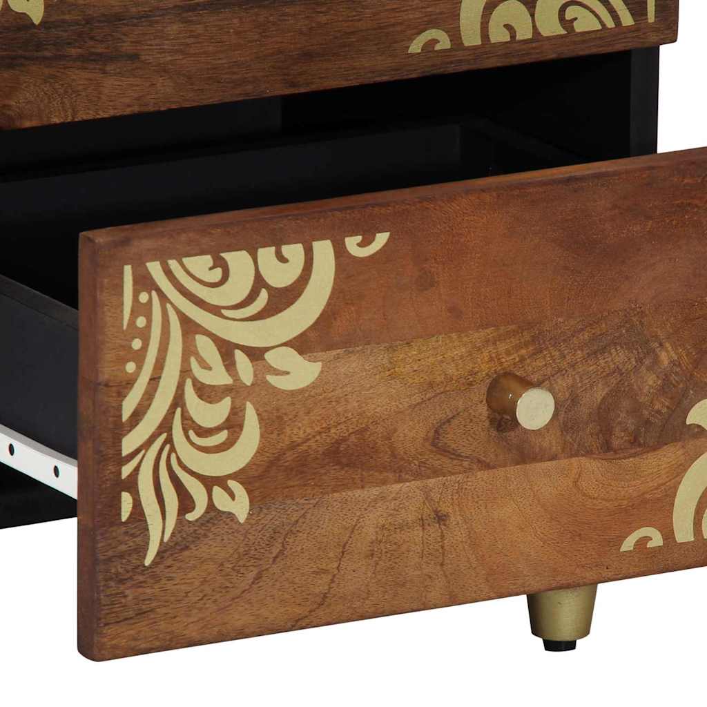 Cabinet de chevet avec tiroir 2 pcs marron miel 40 x 33 x 46 cm - XIOS