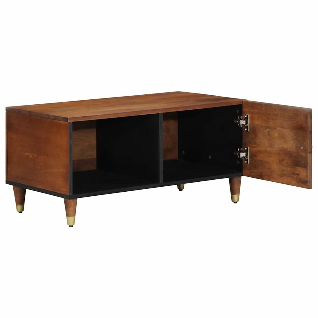 Table basse marron miel 80 x 50 x 40 cm bois de manguier massif - XIOS
