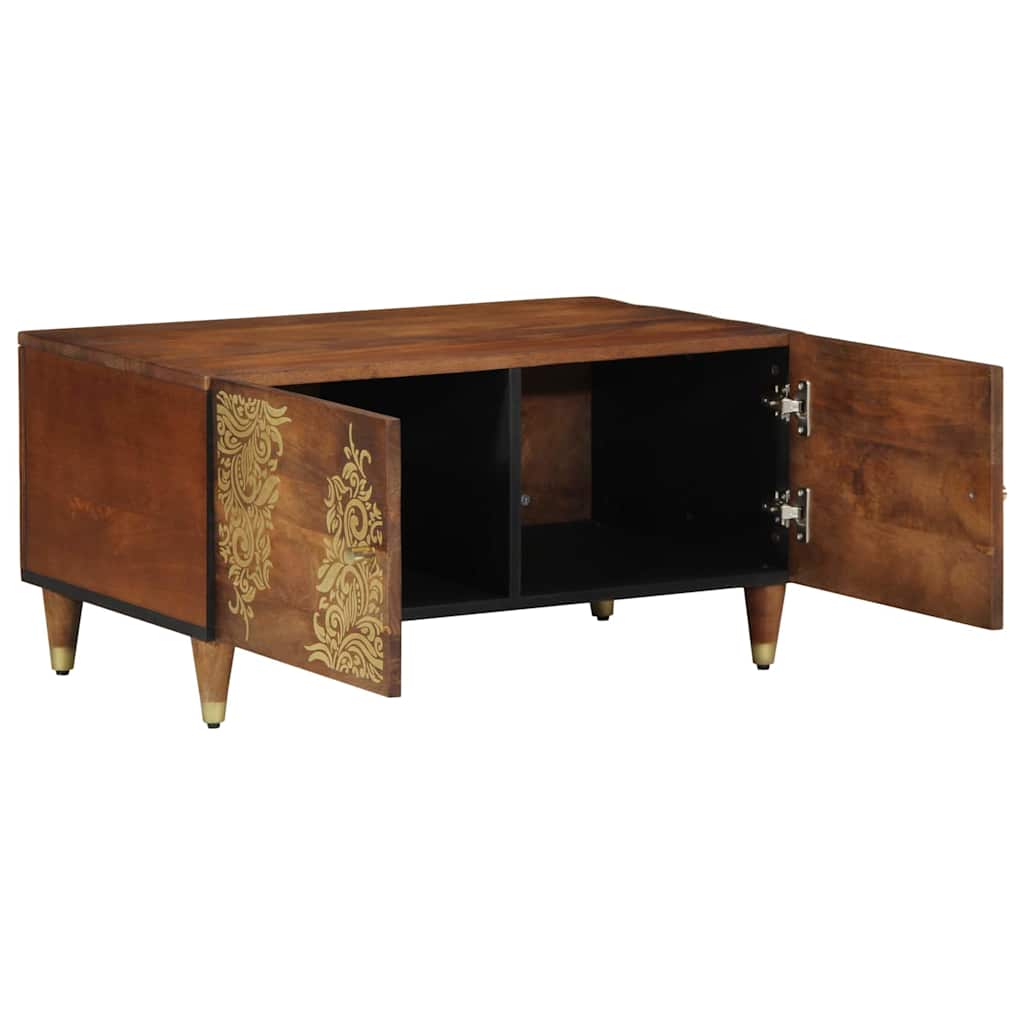 Table basse marron miel 80 x 50 x 40 cm bois de manguier massif - XIOS