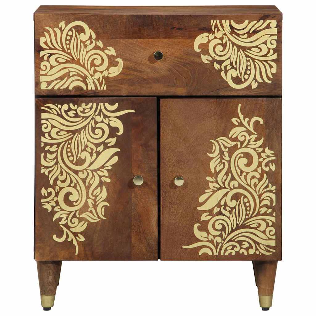 Cabinet de chevet avec porte marron miel 50 x 33 x 60 cm - XIOS