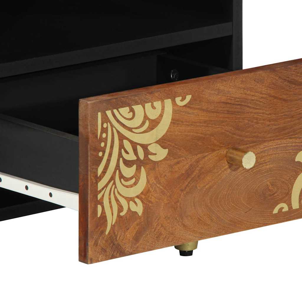 Table basse marron miel 80 x 54 x 40 cm bois de manguier massif - XIOS