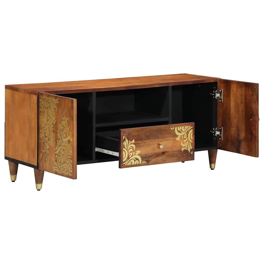 Cabinet TV Marron 105 x 33.5 x 46 cm Bois de manguier massif XIOS