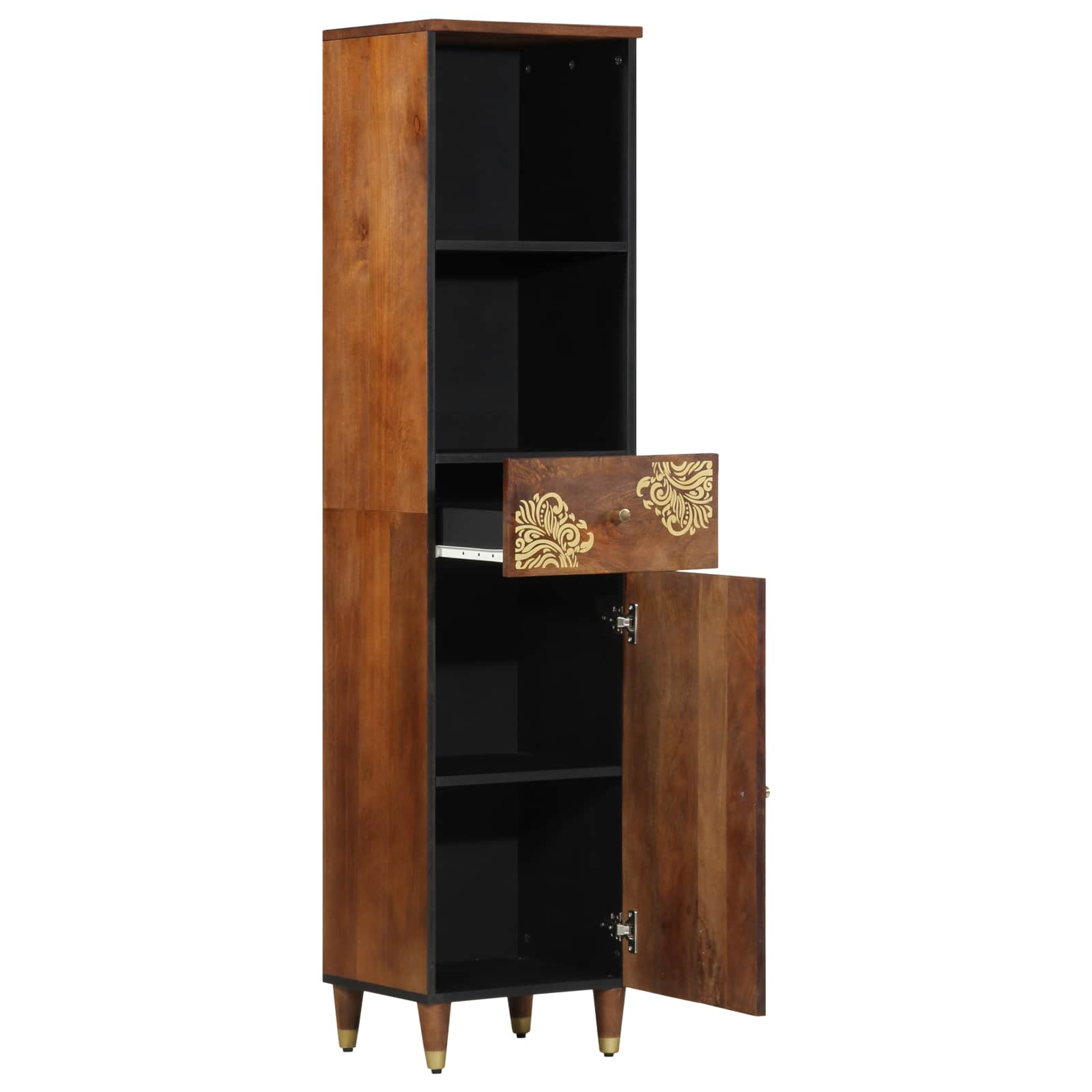 Armoire de salle de bain marron miel 38 x 33 x 160 cm