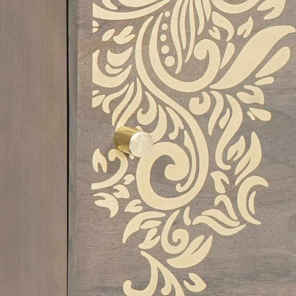 Cabinet de chevet avec porte Gris 40 x 33 x 46 cm - XIOS