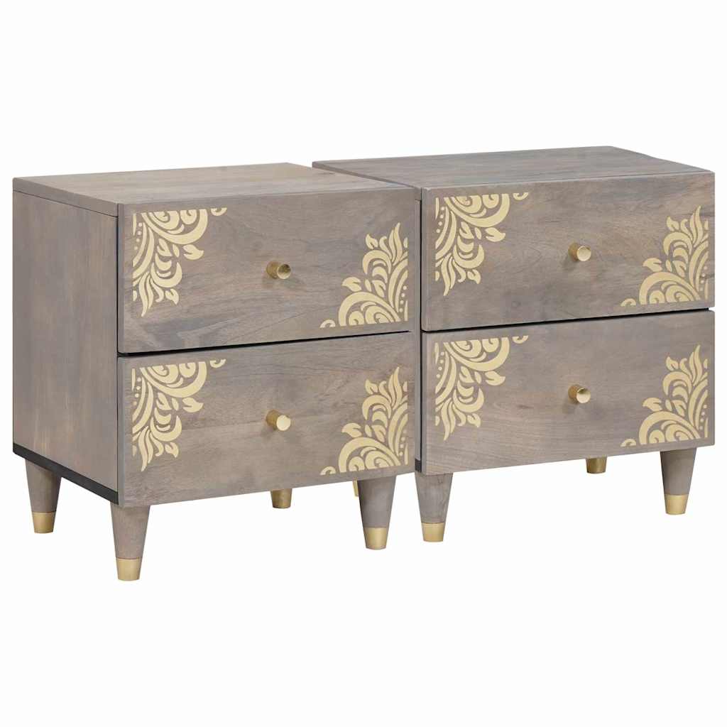 Cabinet de chevet avec tiroir 2 pcs Gris 40 x 33 x 46 cm - XIOS