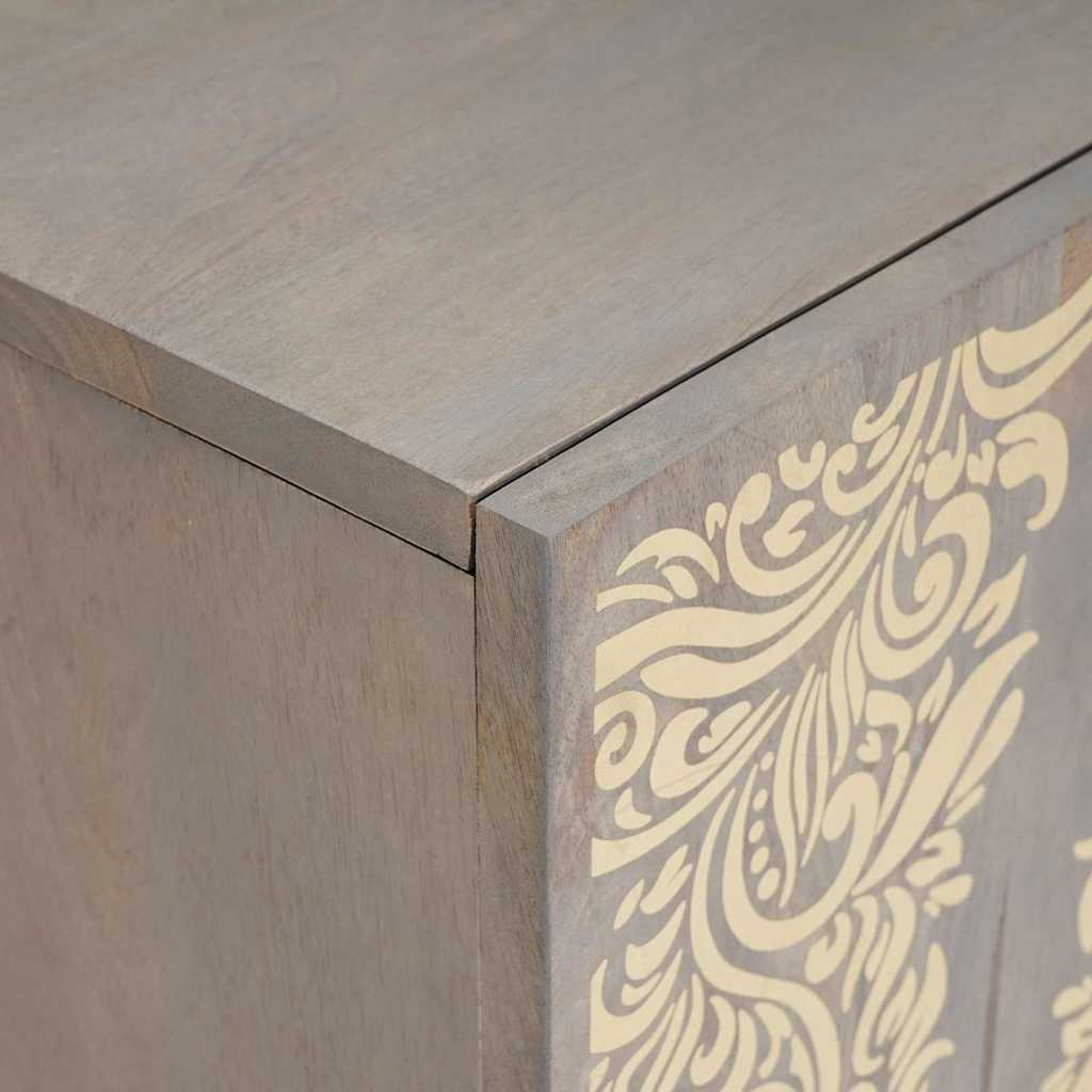 Meuble TV Gris et or 105 x 33.5 x 46 cm Bois de manguier massif XIOS