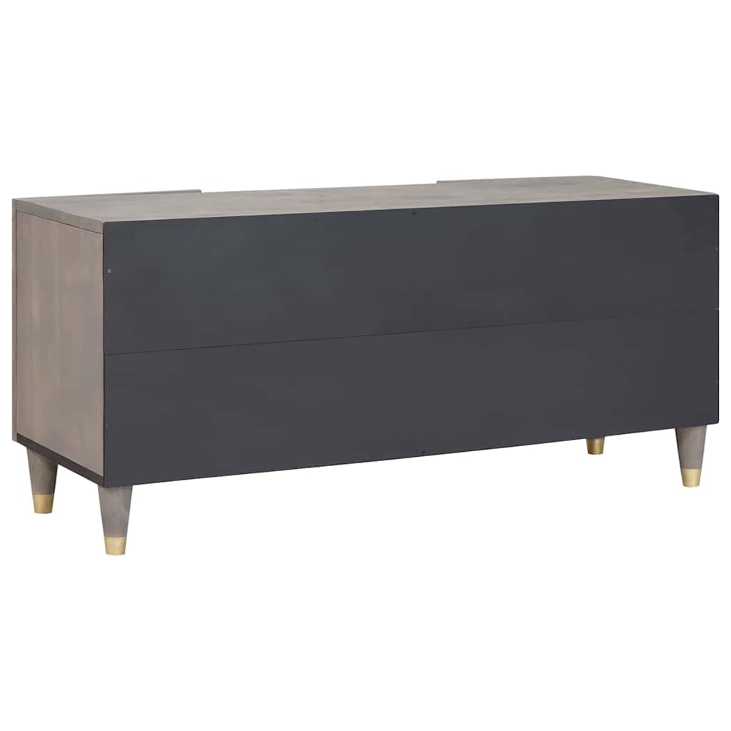 Meuble TV Gris et or 105 x 33.5 x 46 cm Bois de manguier massif XIOS
