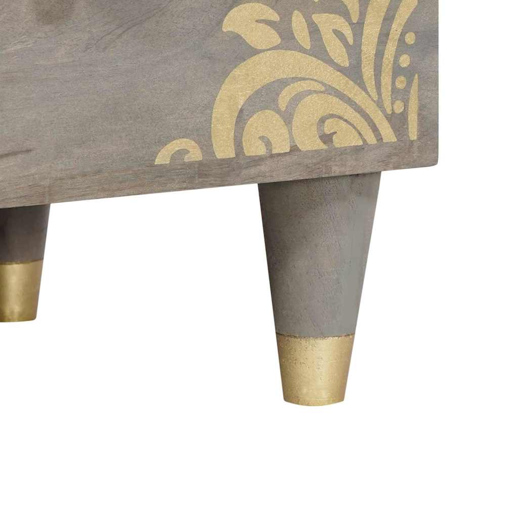 Meuble TV avec étagère Gris et or Bois de manguier massif XIOS
