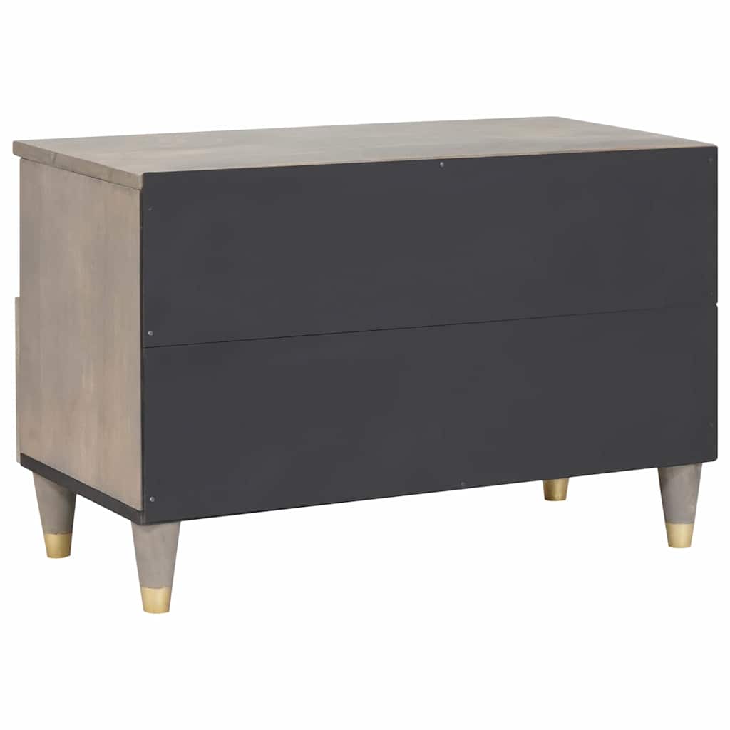 Meuble TV avec étagère Gris et or Bois de manguier massif XIOS