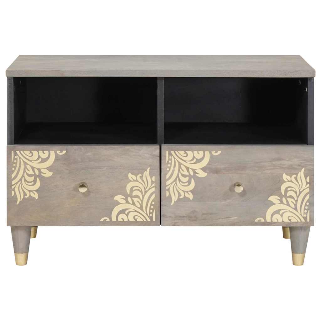 Meuble TV avec étagère Gris et or Bois de manguier massif XIOS