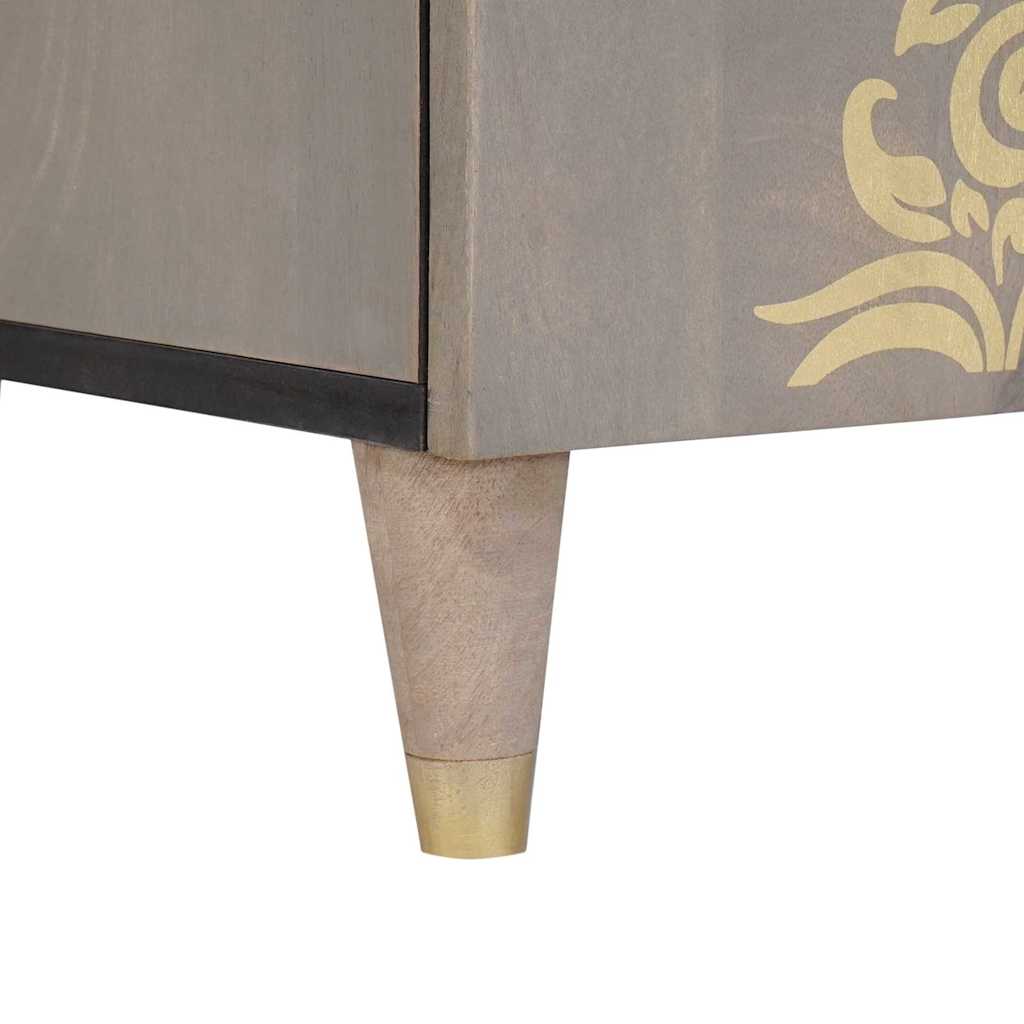 Buffet Gris et or 60 x 33.5 x 75 cm Bois de manguier massif