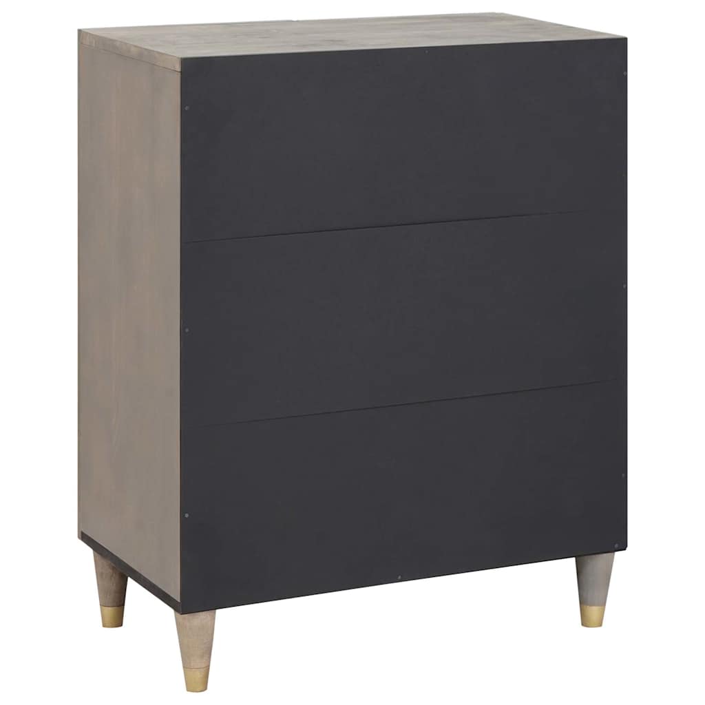 Buffet Gris et or 60 x 33.5 x 75 cm Bois de manguier massif