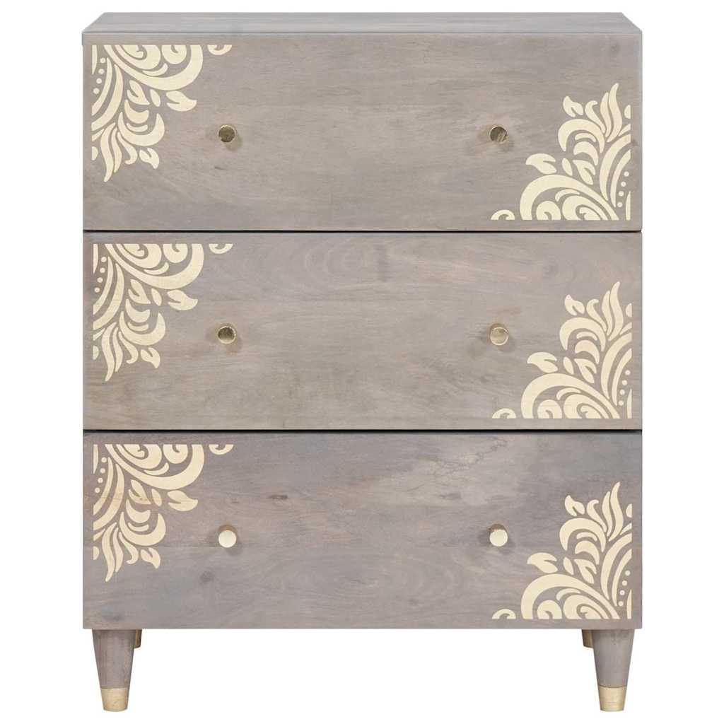 Buffet Gris et or 60 x 33.5 x 75 cm Bois de manguier massif - XIOS