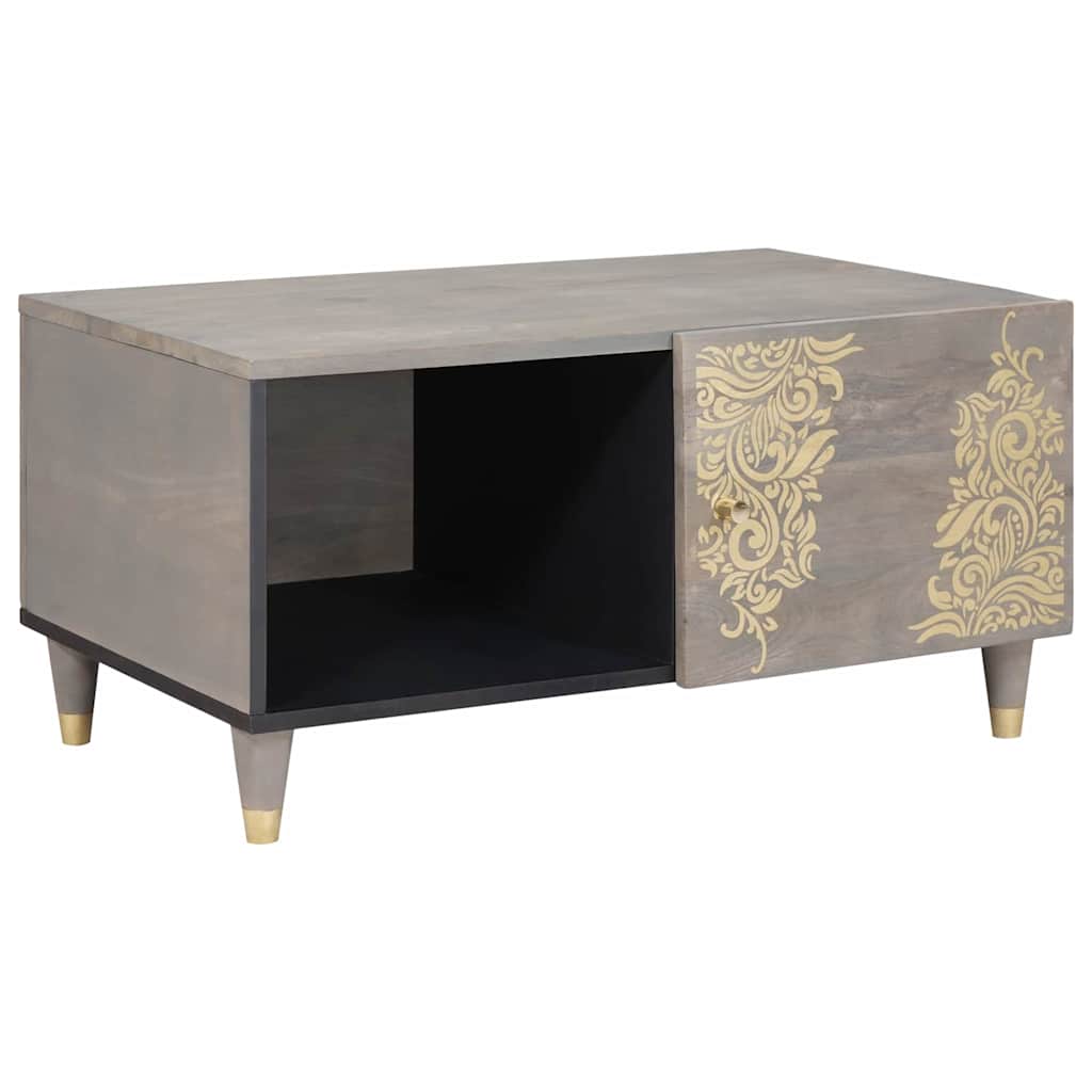 Table basse Gris 80 x 50 x 40 cm bois de manguier massif - XIOS