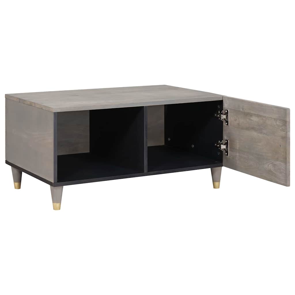 Table basse Gris 80 x 50 x 40 cm bois de manguier massif - XIOS