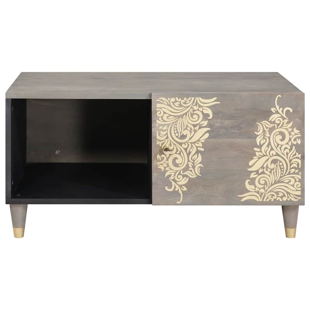 Table basse Gris 80 x 50 x 40 cm bois de manguier massif - XIOS