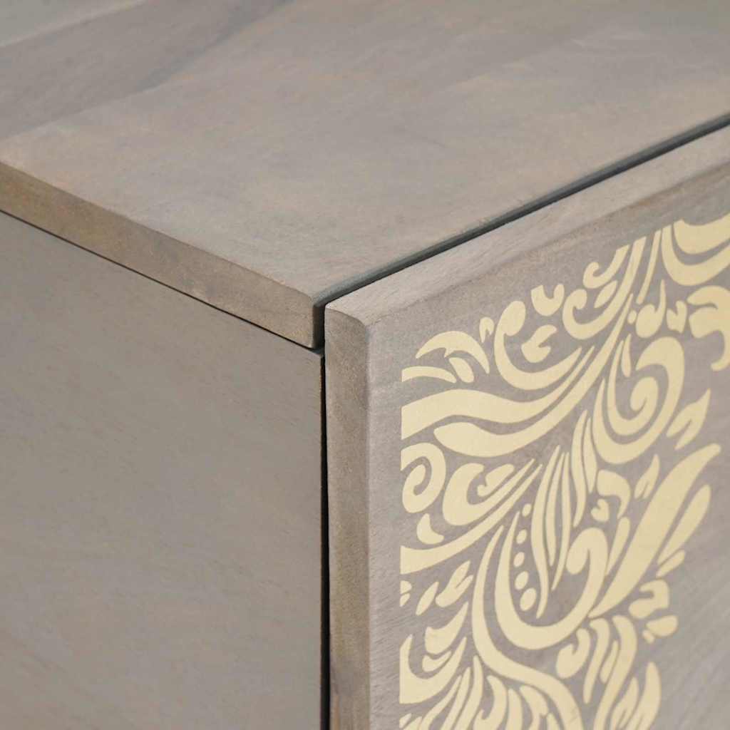 Table basse Gris 80 x 50 x 40 cm bois de manguier massif - XIOS