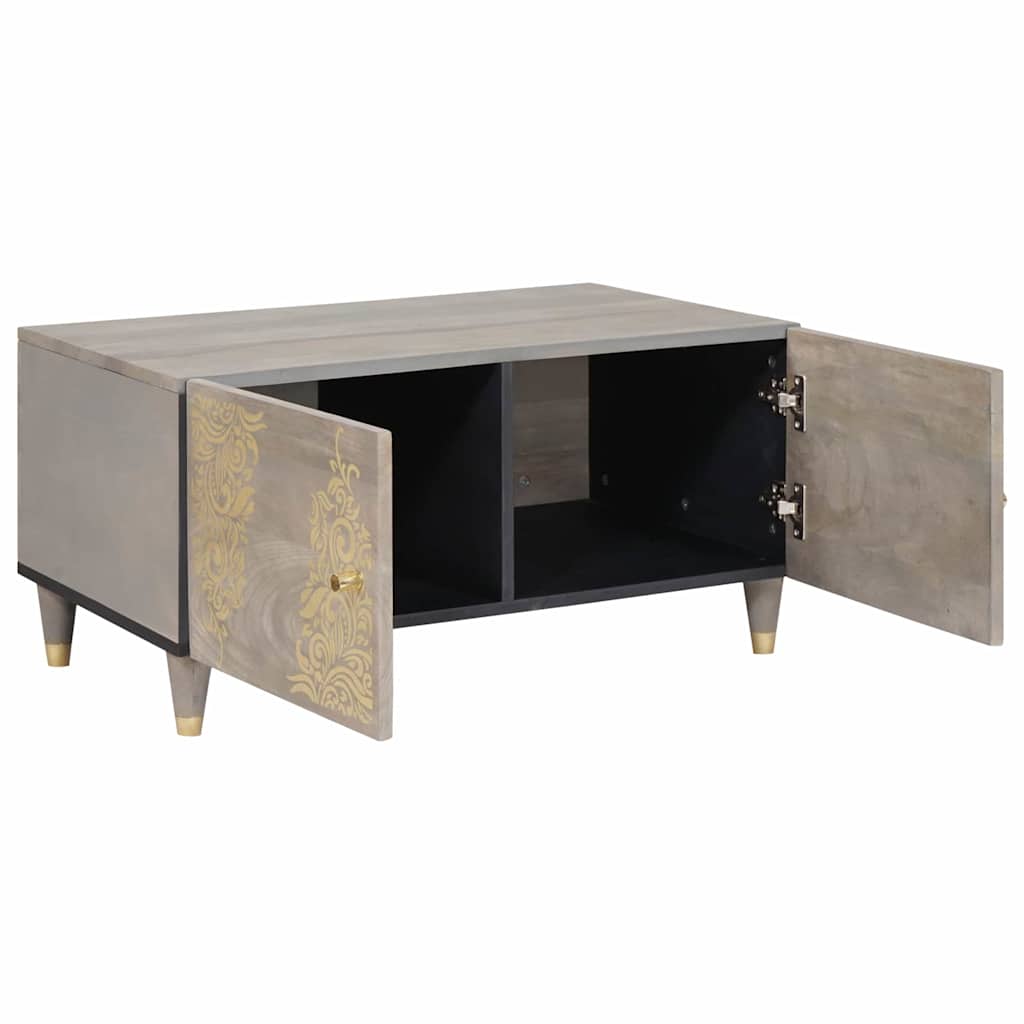 Table basse Gris 80 x 50 x 40 cm bois de manguier massif - XIOS