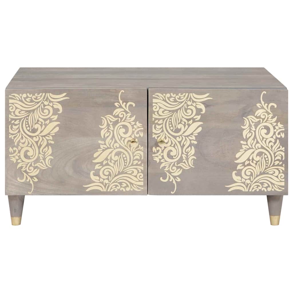 Table basse Gris 80 x 50 x 40 cm bois de manguier massif - XIOS