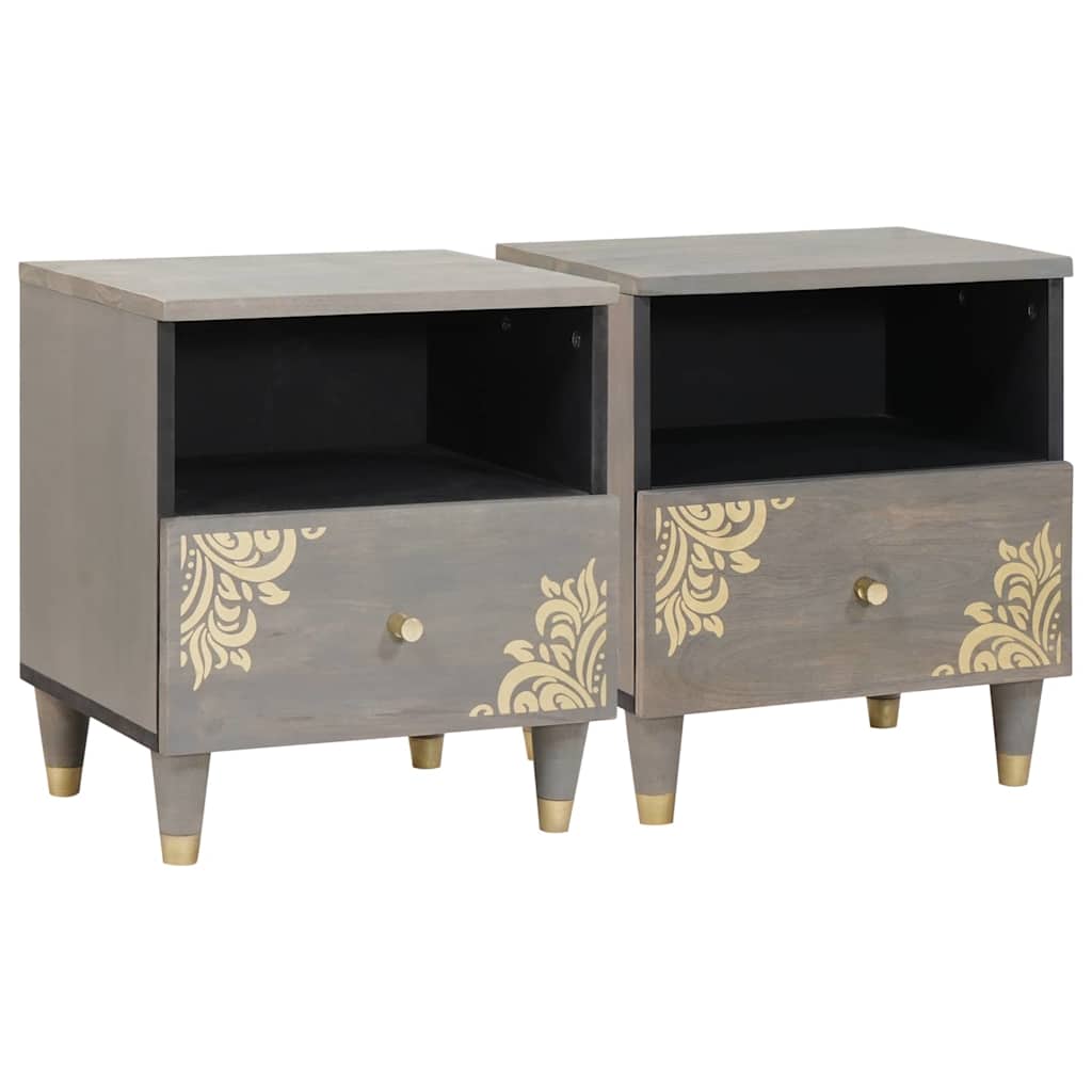 Cabinet de chevet avec tiroir 2 pcs Gris 40 x 33 x 46 cm - XIOS