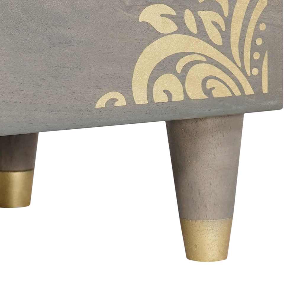 Cabinet de chevet Gris 50 x 33 x 62 cm Bois de mangue massif - XIOS