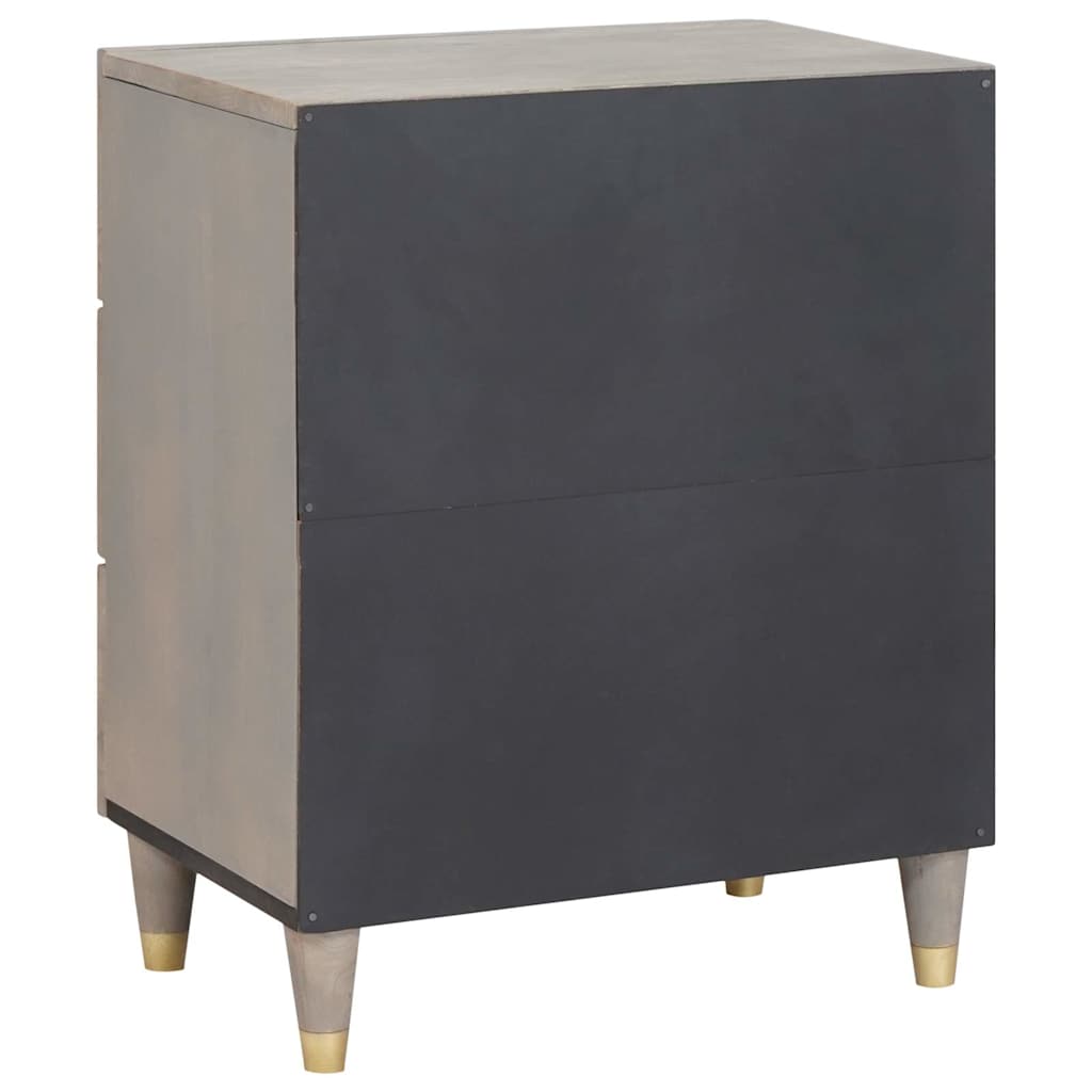 Cabinet de chevet Gris 50 x 33 x 62 cm Bois de mangue massif - XIOS