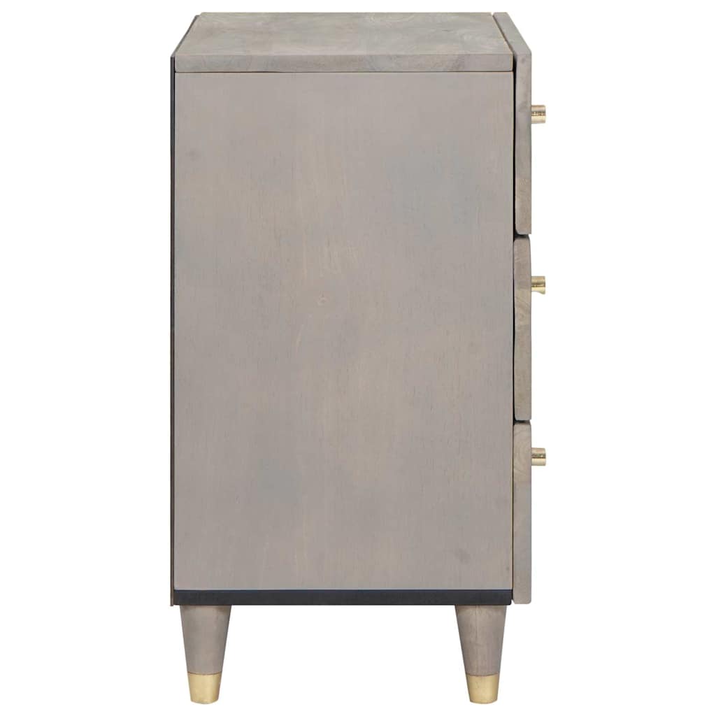 Cabinet de chevet Gris 50 x 33 x 62 cm Bois de mangue massif - XIOS