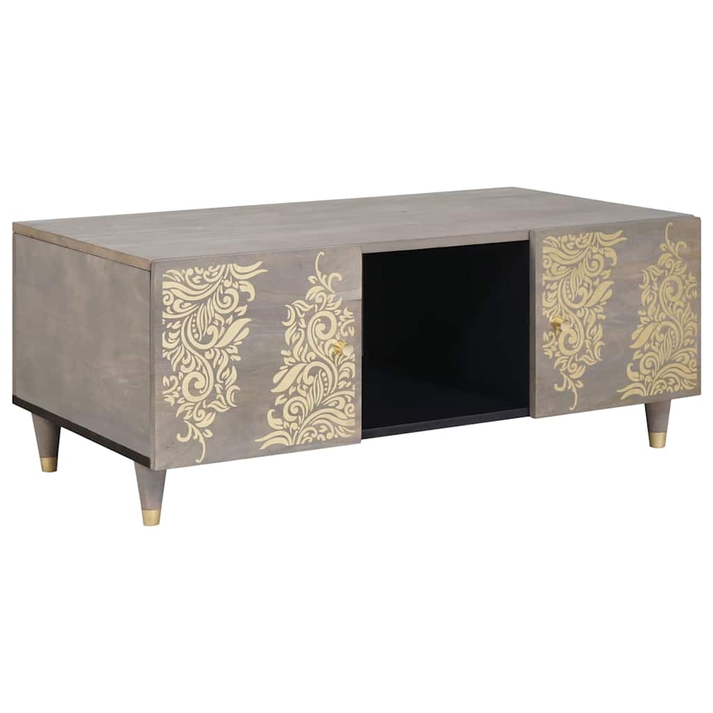 Table basse Gris 100 x 54 x 40 cm bois de manguier massif - XIOS