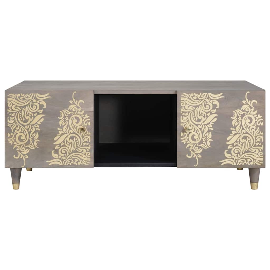Table basse Gris 100 x 54 x 40 cm bois de manguier massif - XIOS