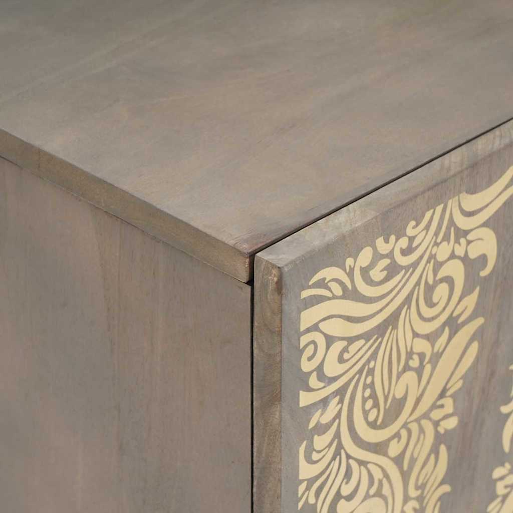 Meuble TV Gris et or 105 x 33.5 x 46 cm Bois de manguier massif XIOS